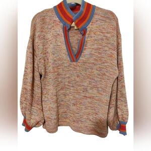 Multicolor Large Emily McCarthy V-Neck Sweater